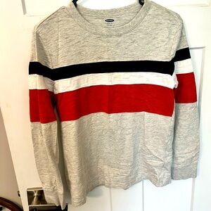 Gray and Red Striped Boy’s Shirt